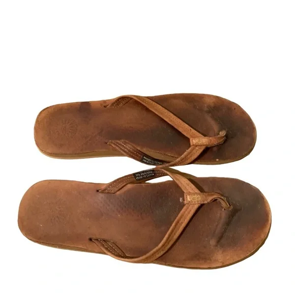 UGG Shoes Ugg Leather Thong Strap Flip Flops Sandals Shoes